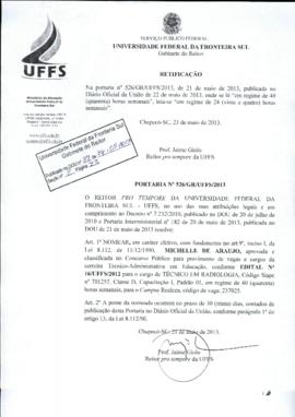 Portaria 526-GR-2013 Retificação