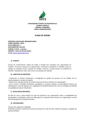 Psicologia Organizacional