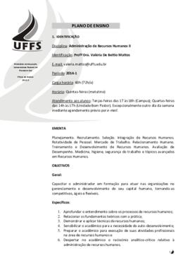 Administração de Recursos Humanos II
