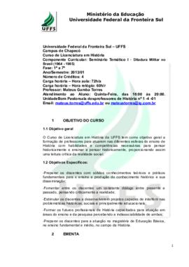 Seminário Temático I