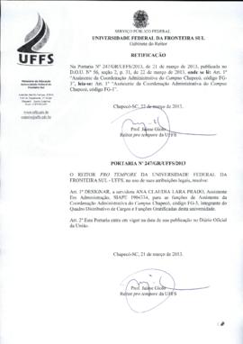 Portaria 247-GR-2013 Retificação