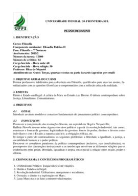 Filosofia Política II