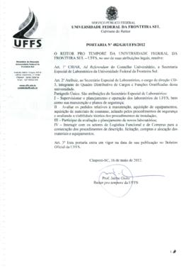 Portaria 482-GR-2012