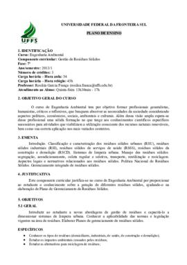 Gestão de Resíduos Sólidos