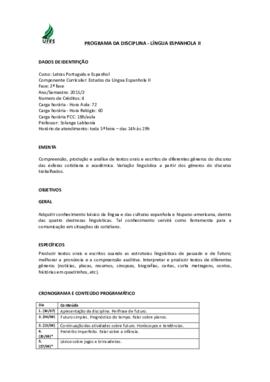 Estudos da Língua Espanhola II