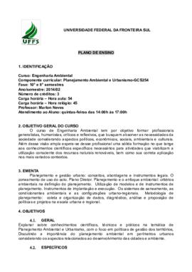 Planejamento Ambiental e Urbanismo