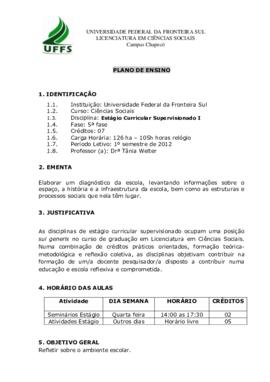 Estágio Curricular Supervisionado I