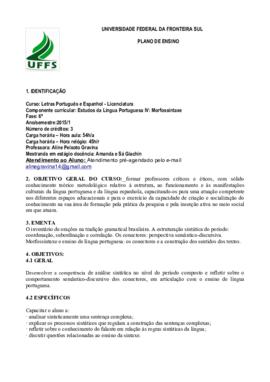 Estudos da Língua Portuguesa IV