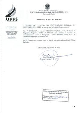 Portaria 276-GR-2012