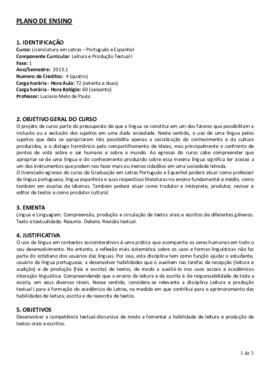 Leitura e Produção Textual I