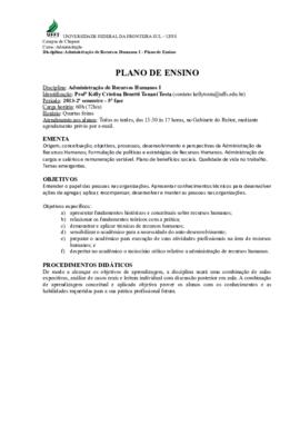 Administração de Recursos Humanos I