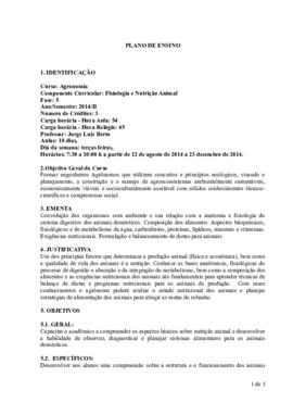 Fisiologia e Nutrição Animal