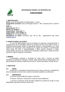 Leitura e Produção Textual II