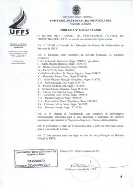 Portaria 143-GR-2013