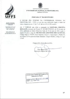 Portaria 706-GR-2012