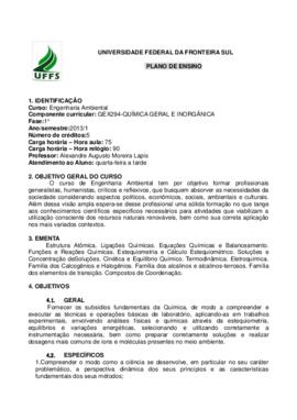 Química Geral e Inorgânica
