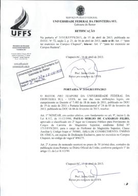 Portaria 315-GR-2013 Retificação