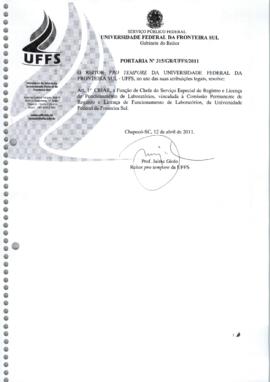 Portaria 315-GR-2011