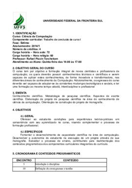 Trabalho de Conclusão de Curso I