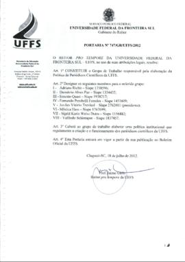 Portaria 747-GR-2012