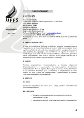 Cultura Empreendedora e Criatividade