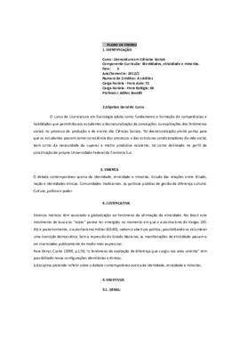 Identidades, Etnicidade e Minorias