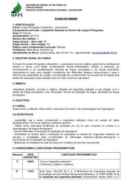 Linguística Aplicada ao Ensino de Língua Portuguesa