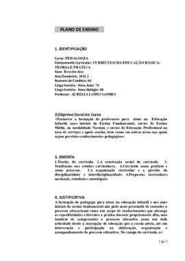 Currículo da Educação Básica: Teoria e Prática