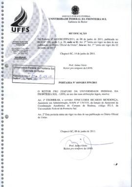 Portaria 445-GR-2011 Retificação 1