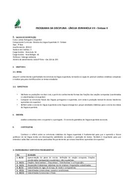 Estudos da Língua Espanhola  VII - Sintaxe