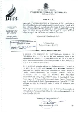 Portaria 693-GR-2012 Retificação