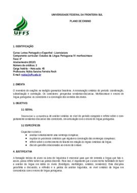Estudos de Língua Portuguesa IV - Morfossintaxe