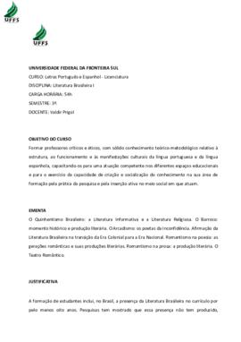 Literatura Brasileira I