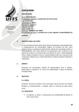 Fundamentos da Crítica Social