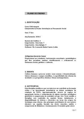 Introdução ao Pensamento Social