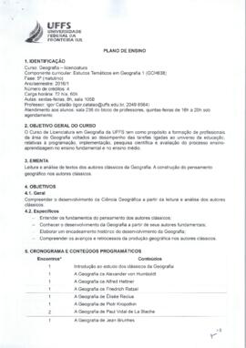 Estudos Temáticos em Geografia I