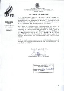 Portaria 024-GR-2013
