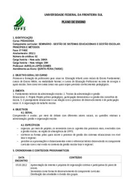 Seminário - Gestão de Sistemas Educacionais