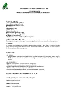 Teoria e Metodologia da História III