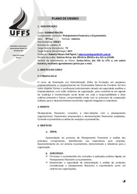 Planejamento Financeiro e Orçamentário