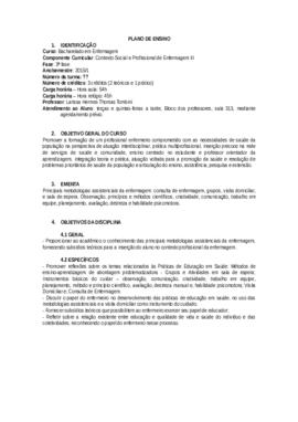 Contexto Social e Profissional de Enfermagem III