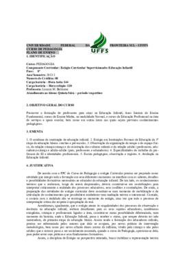 Estágio Curricular Supervisionado - Educação Infantil