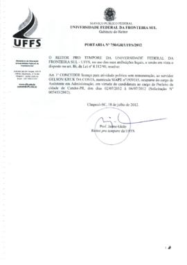 Portaria 750-GR-2012