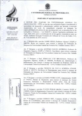 Portaria 663-GR-2012