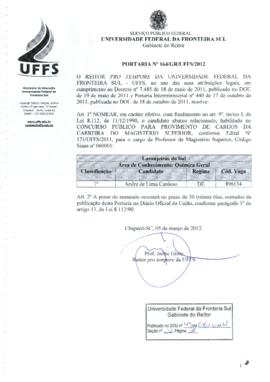 Portaria 164-GR-2012
