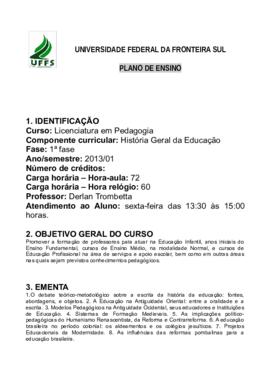 História Geral da Educação