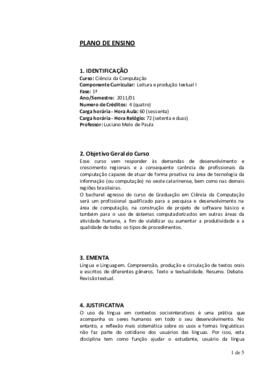 Leitura e Produção Textual I