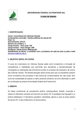 Teorias Políticas do Século XX