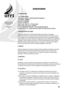 Administração da Produção II