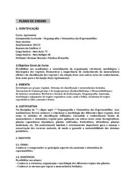 Organografia e Sistemática das Espermatófitas